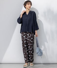 23区 L 【洗える】Ratti フラワーアートプリント ワイド パンツ