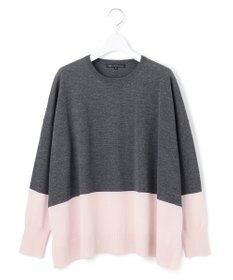 23区 S 【洗える】ウーステッドウール カラーブロック ニット