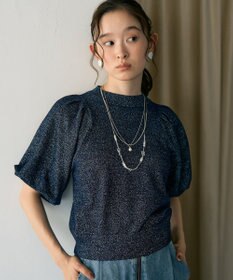 earth music&ecology ラメモールパフスリニットプルオーバー