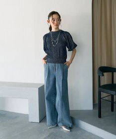 earth music&ecology ラメモールパフスリニットプルオーバー