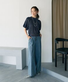 earth music&ecology ラメモールパフスリニットプルオーバー