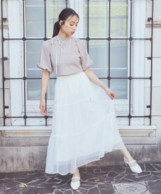 earth music&ecology ラメモールパフスリニットプルオーバー