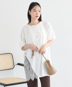 earth music&ecology アシメレースビッグTシャツ