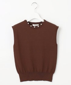 Feroux 【接触冷感】パール付きノースリーブ ニット