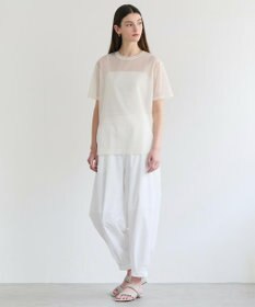 BEIGE， SELEN / リブコンビ シアーTシャツ
