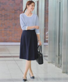 Tiaclasse 【洗える】リボン袖配色ニットトップス