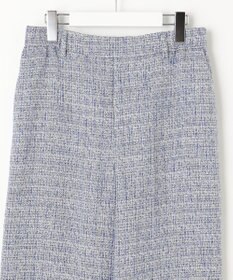 自由区 【セットアップ対応・洗える】ライトミックスツイードワイドストレート パンツ