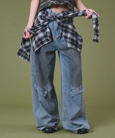 WEGO フェイクシャツスリーブデニム