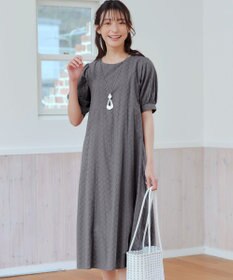 Tiaclasse L 【洗える】パンチングレースAラインワンピース