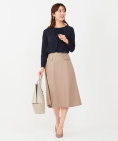 ANY SIS L 【吸水速乾・UVケア】コンフォートジャージー シフォンコンビ カットソー