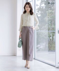 Tiaclasse 【新色追加・洗える】フレアスリーブ花柄リボンブラウス