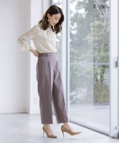 Tiaclasse 【新色追加・洗える】フレアスリーブ花柄リボンブラウス