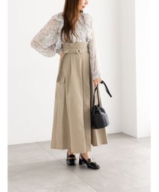 Te chichi フラワーパターンシアーフリルブラウス