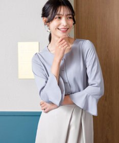 Tiaclasse 【洗える】ハートネックフレア袖ブラウス