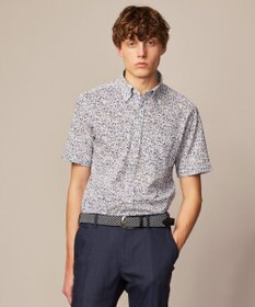 JOSEPH ABBOUD 【吸水速乾/イージーケア】シャンブレープリント ジャージ シャツ