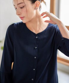 Tiaclasse 【洗える】ハートネックフレア袖ブラウス