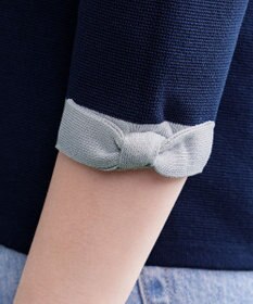 Tiaclasse 【洗える】リボン袖配色ニットトップス
