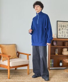 WEGO ルーズフィットハーフZIPプルオーバー