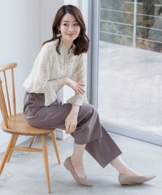 Tiaclasse 【新色追加・洗える】フレアスリーブ花柄リボンブラウス