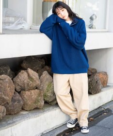 WEGO ルーズフィットハーフZIPプルオーバー