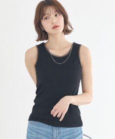 earth music&ecology エッジチュールラメテレコタンクトップ