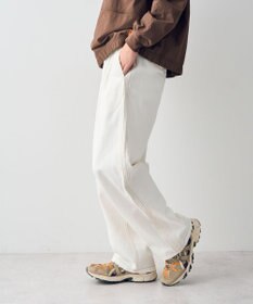 CRAFT STANDARD BOUTIQUE 【ユニセックス】ホワイトデニム2タックワイドテーパードパンツ
