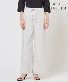 J.PRESS LADIES 【WEB限定】セルロースリネンストレッチ ワイドストレート パンツ