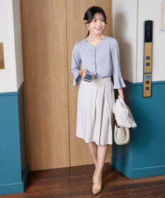 Tiaclasse 【洗える】ハートネックフレア袖ブラウス