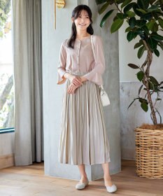 Tiaclasse 【洗える】ハートネックフレア袖ブラウス