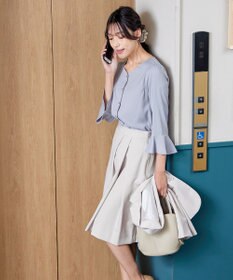 Tiaclasse 【洗える】ハートネックフレア袖ブラウス