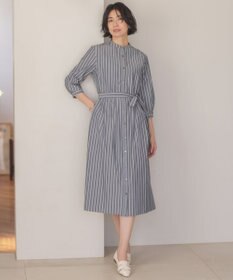 J.PRESS LADIES S TC ハイカウントストライプ シャツ ワンピース