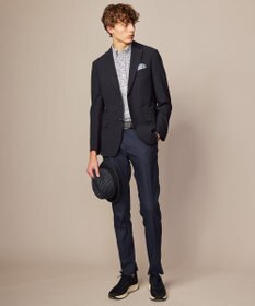 JOSEPH ABBOUD 【吸水速乾/イージーケア】シャンブレープリント ジャージ シャツ