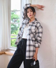 WEGO 【2025年秋冬新作/SMLサイズ展開/ユニセックス着用ITEM】オンブレチェックネルシャツ（LS）