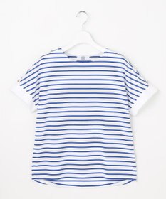 J.PRESS LADIES L 【一枚で着映え】バイカラーボーダー クルーネック カットソー ブルー系