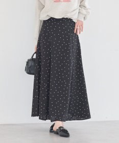 earth music&ecology サテンフレアスカート