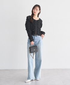 earth music&ecology フロントホックシャーリングトップス