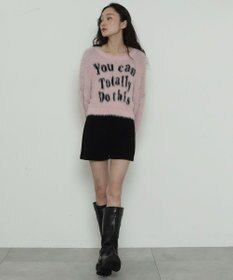 WEGO ロゴシャギーショートニット