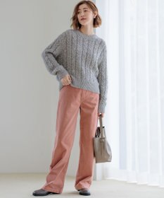 23区 【洗える】23区DENIM ベルベットストレッチ ワイドパンツ