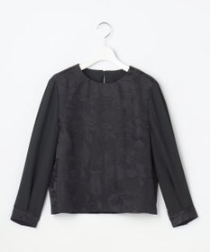 自由区 L 【カタログ掲載・セットアップ対応】フラワーオパールプリントブロッキング ブラウス