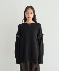 earth music&ecology 【洗濯機洗い可 / 選べる丈】アンチピリングC/A選べる丈配色ニット