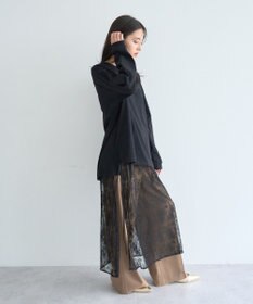 YECCA VECCA 金釦アクセントベルトワイドパンツ