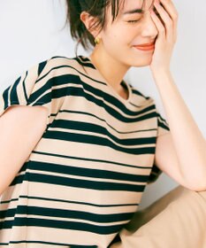 23区 S 【洗える】ランダムボーダー クルーネック カットソー