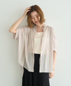 YECCA VECCA 【ドライタッチ】シアーバックギャザーシャツ