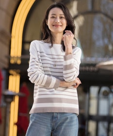 J.PRESS LADIES L 【洗える】COTTON ACETATE クルーネック ニット