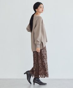 YECCA VECCA Vネック配色デザインニット