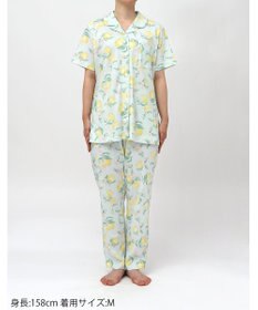 Wing パジャマ 綿100%(本体) 天竺素材 5分袖 半袖 長ズボン レディース EP8046 ウイング／ワコール