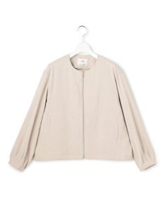 23区 リネンレーヨンストレッチ ノーカラー ブルゾン