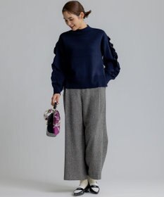 組曲 S ネコアシツィード ワイドパンツ