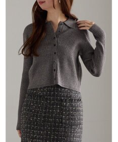 Te chichi ポロカラークロップトカーディガン