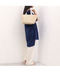 UNBILLION カシュカシュ cachecache / メタリックボーダーラフィアカゴバッグ